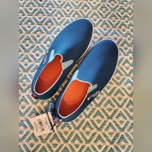 Columbia PFG Dorado Womens 9.5 Slip-on Shoe Blood n Guts Mineral Blue Coral NWT